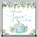 Lofaris Greenery Blue Pumpkin Custom Baby Shower Backdrop